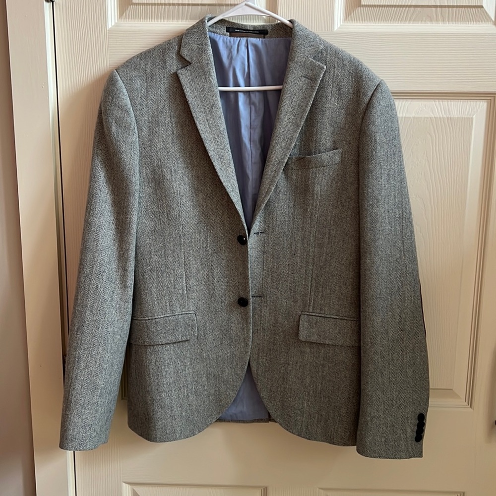 H&M Grey Herringbone Blazer Size 40R